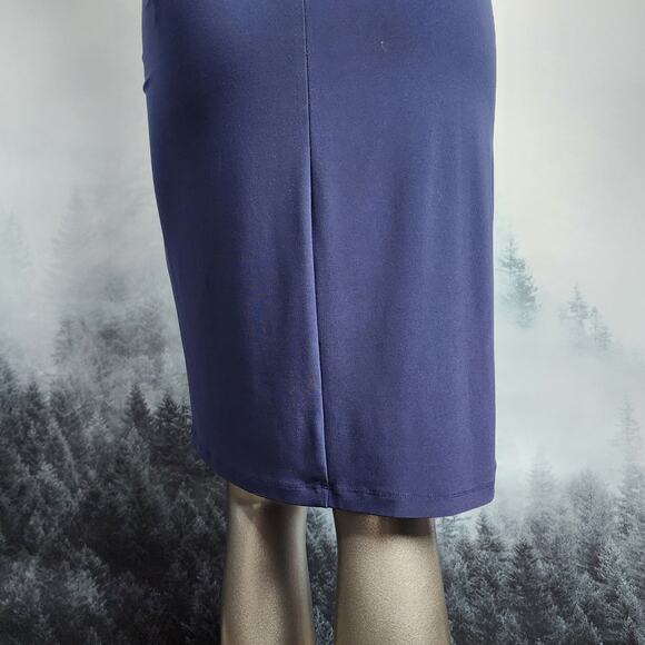 Anne Klein Sleeveless Lace Blue and White Sheath Dress | Women's 14 - Picture 10 of 15